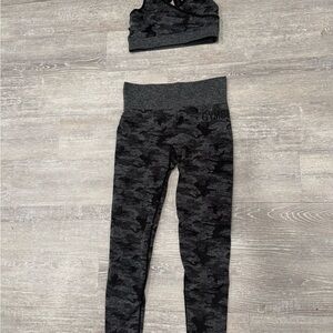 Gymshark Black Camo Leggings and sports bra